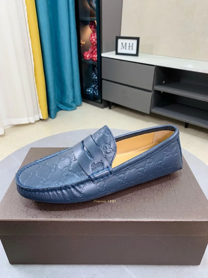 Men's men's shoes 💰458🌹🌹 Comes with packaging [GUCCI Gucci] original men's casual beanie shoes, original Italian imported special material cowhide embossing➕real first-layer sheepskin lining; equipped with precision stitching to highlight low-key luxury. The comfortable sole design maximizes the comfort and anti-slip properties of the shoe. The shoe shape is dignified and the low-key charm is not concealed! Natural and free new urbanism, code number: 38-44